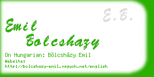 emil bolcshazy business card